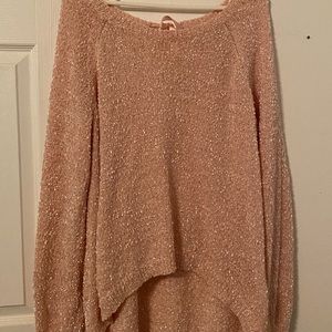 Pink high low sweater